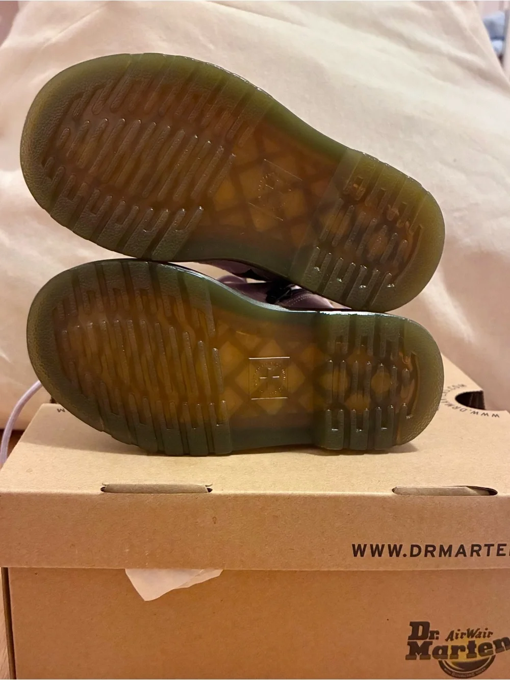 NWT Dr. Martens Kids Lavender Lace-Up Boots with Side Zip